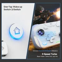 Бездротовий геймпад AceGamer Pocket (Складані стіки) для Switch/PC/Android, 6-осьовий гіроскоп, Білий — фото 3
