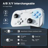 Бездротовий геймпад AceGamer Pocket (Складані стіки) для Switch/PC/Android, 6-осьовий гіроскоп, Білий — фото 5