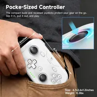 Бездротовий геймпад AceGamer Pocket (Складані стіки) для Switch/PC/Android, 6-осьовий гіроскоп, Білий — фото 8