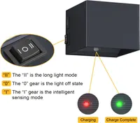 Аккумуляторный настенный LED светильник K-Bright с датчиком движения (5 Вт), Магнитный, Антрацит — фото 2