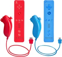AUFGLO Wii Remote Controller and Nunchuck Controllers for Wii U, including silicone case and wrist strap (red+blue) — фото 4
