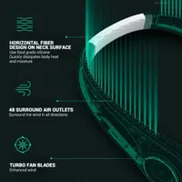 Портативный безлопастной шейный вентилятор EMEBAY, Аккумуляторный (USB), Белый — фото 8