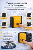 Тревел адаптер TOPELY універсальний 4 в 1 UK EU USA AUS перехідник для подорожей розетки світу — фото 2