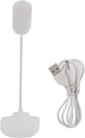 Настольная лампа сенсорная диммер гибкая USB аккумуляторная светильник для дома белая — фото 4