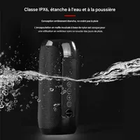 Портативна Bluetooth колонка T&G сабвуфер IPX4 TWS стерео звук для вулиці дому чорна — фото 6