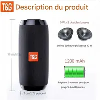 Портативная Bluetooth колонка T&G сабвуфер IPX4 TWS стерео звук для улицы дома черная — фото 4