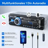 Автомагнітола 1DIN CENXINY Bluetooth FM MP3 2xUSB SD AUX пульт для автомобіля — фото 2