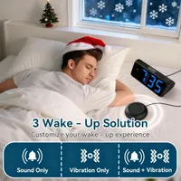 Вибро будильник Netzu Bed Shaker RGB подсветка 2 времени громкий сигнал для крепкого сна — фото 7
