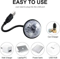 USB диско шар Ambient Light RGB светомузыка гибкий шланг для автомобиля и домашнего декора — фото 2