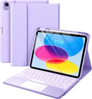 Harvopu Compatible for iPad 11th 10th Generation Case with Keyboard, Folio Cover with Pencil Holder, Multi-Touch Trackpad, 7 Color Backlit, Detachable Keyboard for iPad (A16) 11th/10th Gen (Purple) — фото 7