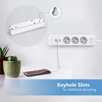 Сетевой фильтр удлинитель JSVER 3 розетки 3 USB защита перенапряжения кабель 2м умный блок — фото 7