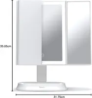 LED дзеркало Fancii Sora для макіяжу тристулкове сенсорне збільшення 5x 7x підсвітка димер — фото 2