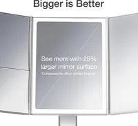 LED зеркало Fancii Sora для макияжа трехстворчатое сенсорное увеличение 5x 7x подсветка диммер — фото 5
