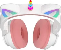 TRAXX LED Cat Light Up Ear Headphones Pink 3.5 mm