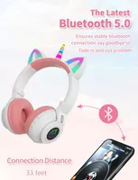 TRAXX LED Cat Light Up Ear Headphones Pink 3.5 mm — фото 7