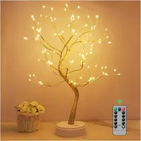 LED світильник дерево бонсай декоративний 108 LED USB батарейки сенсорний тепле світло — фото 2