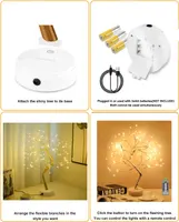 LED світильник дерево бонсай декоративний 108 LED USB батарейки сенсорний тепле світло — фото 7