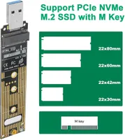 Адаптер для M2 NVMe SSD USB 3.1 корпус 2230 2280 M Key алюміній швидкий — фото 6