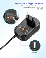 Універсальний регульований блок живлення Outtag 36 W (Проти 3V до 12 V, 10 штекерів, 2 A), Чорний — фото 2