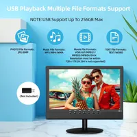 KCR Portable TV, Freeview DVB-T2 12V TV, Rechargeable Battery, USB port, Headphone jack, Remote Control, AV input, HDMI input,14inch Black — фото 6