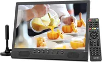 Портативний телевізор KCR 14 дюймів DVB-T2 12V 220V HDMI USB для авто і дому чорний — фото 3