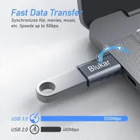 Адаптер Blukar USB-C to USB 3.0 OTG, переходник для смартфонов, планшетов, ноутбуков, быстрая передача данных — фото 7