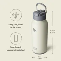 Термопляшка BOTTLE BOTTLE 950 мл з контейнером для таблеток, Сіра — фото 3