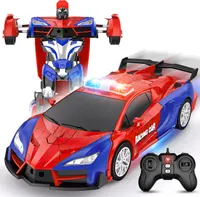 Машинка-трансформер на РУ для мальчиков, RC-машинка-робот 1:18 с вращением на 360°, светом и звуком — фото 2