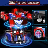 Remote Control Car for Boys 8-12 4-7, 2.4GHz RC Car 1:18 Scale, One-Button Transforming Toy with 360° Spins, LED Lights — фото 6