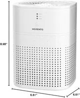 Очищувач повітря MORENTO HY1800 для спальні з HEPA-фільтром, 3 режимами, аромагубкою та нічним режимом