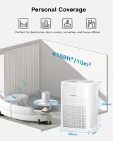 Очищувач повітря MORENTO HY1800 для спальні з HEPA-фільтром, 3 режимами, аромагубкою та нічним режимом — фото 3
