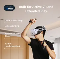 Крепление-аккумулятор OBOVR E3 Pro для Meta Quest 3/3S, 10000мАч, быстрая зарядка, аудиоразъем 3.5мм — фото 4