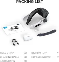 OBOVR E3 Pro Battery Strap Accessories for Meta Quest3/3S,10000mah Hot Swappable Fast Charging Battery and 3.5mm Audio Expansion — фото 5