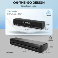 Ламінатор Crenova A4 для гарячого та холодного ламінування, з технологією швидкого нагріву та 10 листами