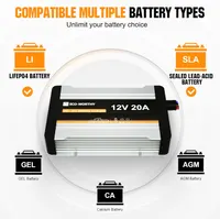 Зарядний пристрій ECO-WORTHY DC-DC 12В 20А з MPPT для LiFePO4, AGM, Gel акумуляторів в автодомах — фото 5