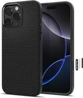 Чехол Spigen Liquid Air для iPhone 16 Pro Max, совместимый с MagSafe, с защитой кнопки камеры, матовый черный — фото 9
