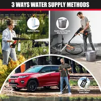 Акумуляторна мийка Saker Plus, 500 PSI, з насадкою 6-в-1, шлангом 5м та водонепроникним фартухом — фото 5