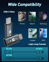 Адаптер GIANAC Lightning (мама) на USB-C (папа), 2шт, быстрая зарядка 60Вт, для iPhone 15