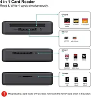 Кардрідер BENFEI 4-в-1, USB 3.0/USB-C, для карт SD, MicroSD, MS, CF, для iPhone та Mac — фото 4