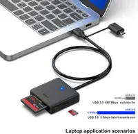 Кардридер BENFEI 4-в-1, USB 3.0/USB-C, для карт SD, MicroSD, MS, CF, для iPhone и Mac — фото 7