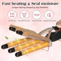 Hair Crimper Iron 5 Barrel Curling Iron Wand, 0.6 Inch Hair Waver Curler Ceramic Tourmaline Hair Styling Tool with Dual Voltage (0.6 Inch) — фото 2