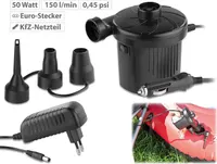 PEARL Electric Pump: Electric Air Pump with 3 Attachments, for 12 & 230 V, 50 Watt (Air Pump 12 Volt, 12 V, Cigarette Lighter Adapter — фото 2