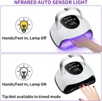 UV LED лампа для ногтей 220Вт сушка гель лака 4 таймера 57 светодиодов дом салон — фото 5