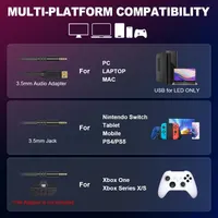 Krysenix PG1 Gaming Headset with Microphone for PS4, PS5, PC, Switch, Xbox, Gaming Headphones with RGB Light, Computer Headset with Mic & 3.5mm Jack — фото 2