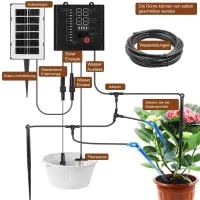 Solar Irrigation System Automatic Watering, Plant Drip Irrigation System with 12 Timer Modes, Water Sensor, 15M Hose for Garden, Balcony Plants, Potted Plants, Vacation - Parcels - — фото 5