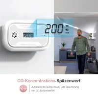 Putogesafe 10-Year Carbon
Monoxide Detector with LCD
Display, CO Detector with 10-
Year Battery, Portable CO Alarm
Detector with Peak Value
Memory for RV/Boat/Room,
EN50291 Certified, 1 Piece -
Parcels — фото 4