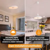 Музичний стельовий світильник AIHONKON 18Вт з Bluetooth колонкою, водонепроникний RGB, з пультом для ванної — фото 2