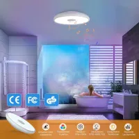 Музыкальный потолочный светильник AIHONKON 18Вт с Bluetooth колонкой, водонепроницаемый RGB, с пультом для ванной — фото 5