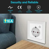 Wi-Fi умная розетка Schuko встраиваемая с таймером, голосовое управление Google Home | UCOMEN Tuya Smart Life — фото 3