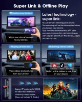 Универсальная автомагнитола 10.26" Carplay Android Auto сенсорный экран с камерой заднего вида Wi-Fi Bluetooth — фото 2